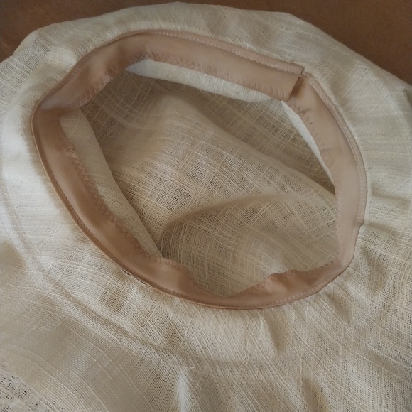 Custom one of a kind ivory flounced straw hat perfect for special occasions. - Picture 6 of 7